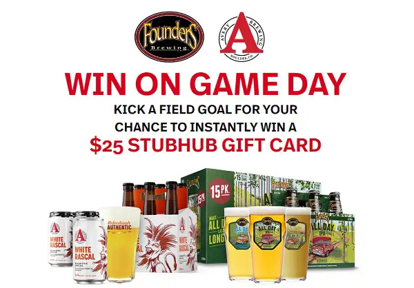 Win on Game Day Gift Card Giveaway: Instant Win $25 Stubhub Gift Cards (200 Prizes)