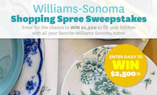 $2,500 Williams-Sonoma Shopping Spree Sweepstakes
