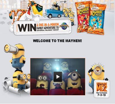 Cheetos One-in-a-Minion Family Vacation Sweepstakes