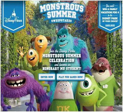 Disney Monstrous Summer Sweepstakes