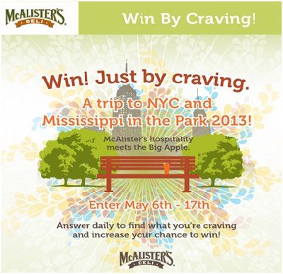 McAlistersDeli Win By Craving Sweepstakes