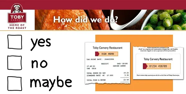 Toby Carvery Survey: Win Free Pudding