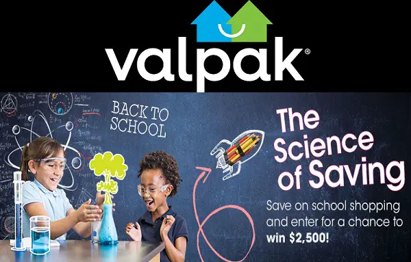 Valpak Back To School Sweepstakes: Win $2500 Cash