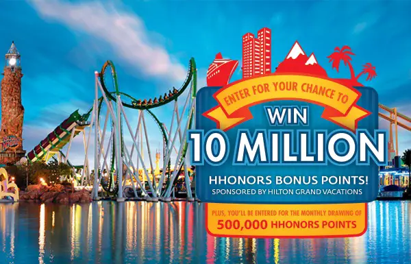 Win 10 Million Hilton HHonors Bonus Points on hgvcsweeps.com