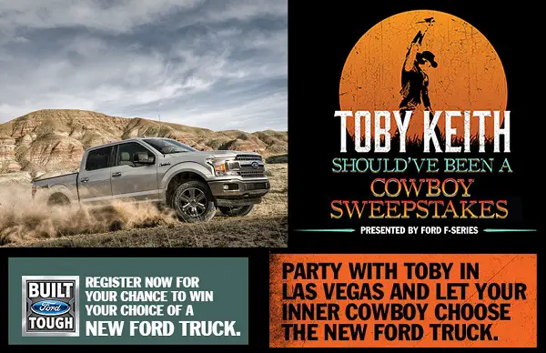 Win Ford F-150 in Toby Keith Hammer Down Tour Sweepstakes
