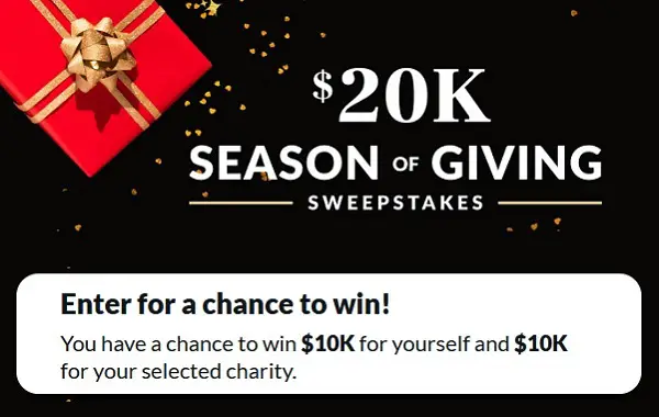 AARP Season of Giving Sweepstakes: Win $10000 Cash for You and $10000 For Charity