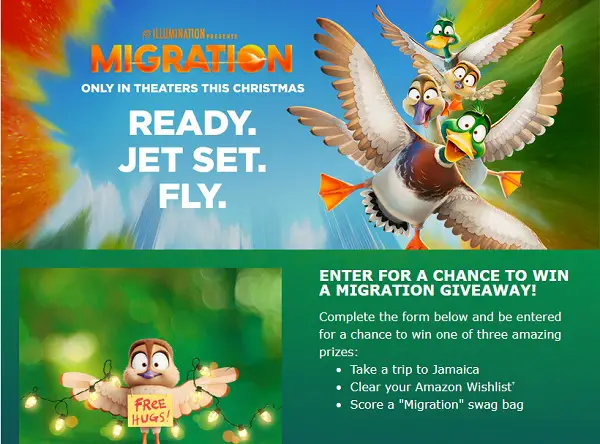 Amazon Migration Movie Sweepstakes: Win a Trip to Jamaica, $1500 Amazon Gift Card and More!