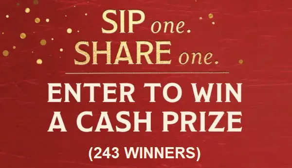 Bar Cart Advent Sweepstakes 2023: Win Cash prizes worth up to $500! (243 Winners)