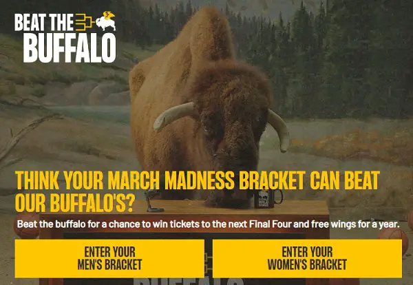 Beat The Buffalo Bracket Sweepstakes: Win Tickets and Free Wings for A Year! (2 Winners)