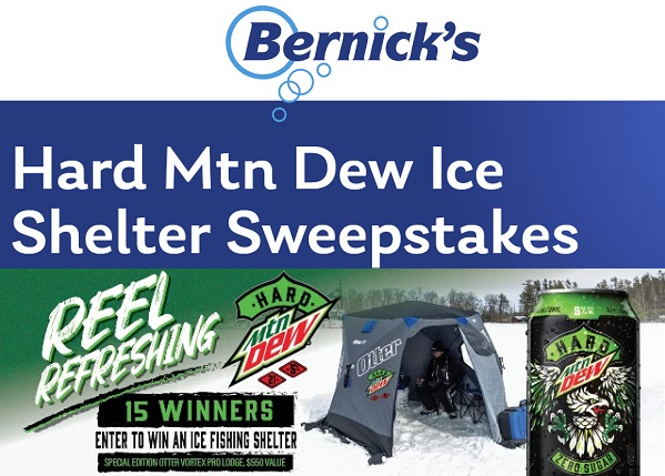 Bernick's Hard MTN Dew Sweepstakes: Win Free Ice Shelter Camping Tents (15 Winners)