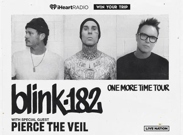 iHeart Blink 182 Tour Trip Giveaway: Win a Trip & VIP Lounge Packages