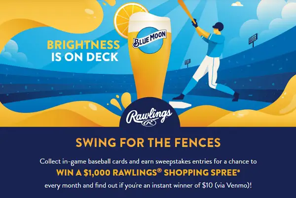 Blue Moon Baseball Giveaway: Win $1,000 Rawlings Shopping Spree (Monthly Winners)