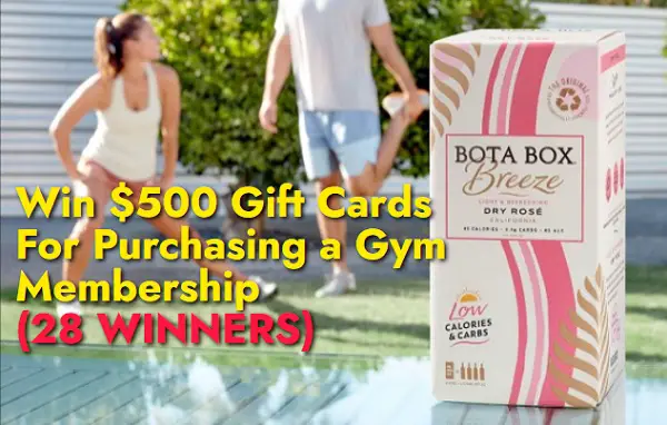 Bota Breeze New Year Giveaway: Win $500 Gift Cards For Gym Membership! (28 Winners)