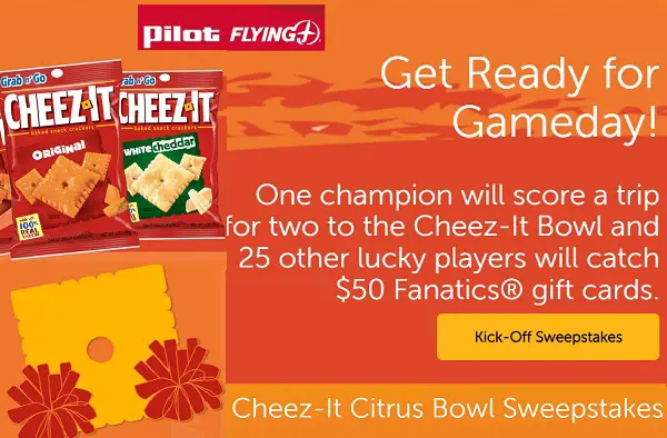 Cheez-It Bowl Trip Giveaway: Win a Trip to Orlando & $50 Free Fanatics Gift Cards