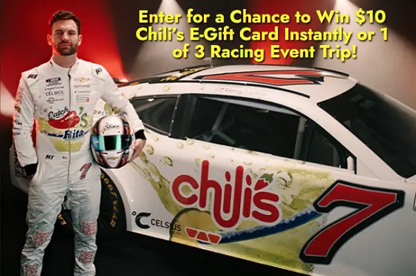 Chili's Catch-A-Rita Sweepstakes: Win $10 Chili’s E-Gift Card or Trip (7003 Winners)