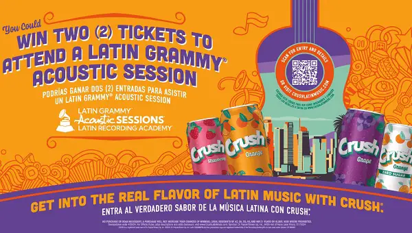 Crush Latin Grammy Acoustic Sessions Sweepstakes 2024 (3 Winners)