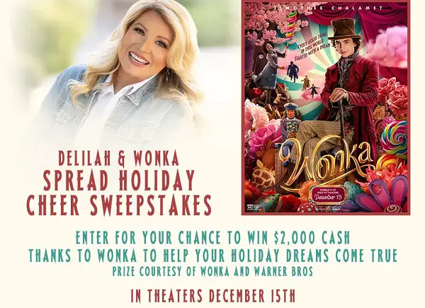 Delilah & Wonka Spread Holiday Cheer Sweepstakes: Win $2000 Cash