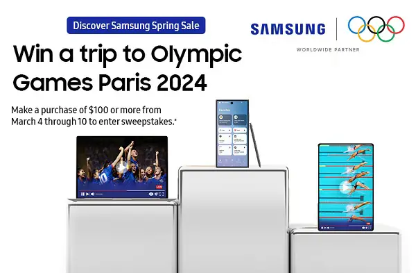 Samsung Olympics Sweepstakes: Win Trip to Olympic Games Paris 2024! (10 Winners)