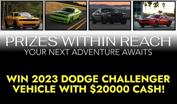 Ts for Keys Sweepstakes: Win 2023 Dodge Challenger With $20000 Cash!
