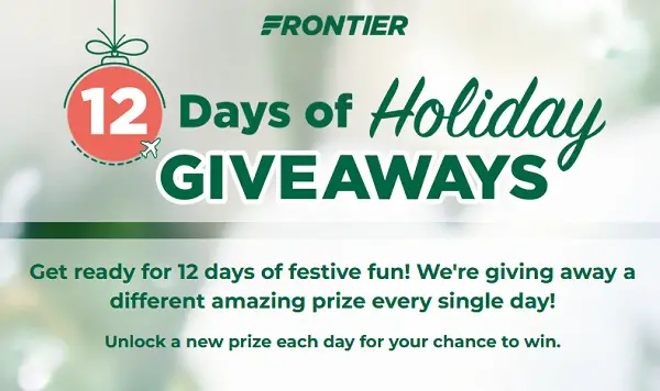 Frontier Airlines 12 Days of Holiday Giveaways: Win a Prizes Daily!