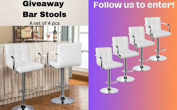 Win a 4pcs White Bar Stool Set from Yaheetech!