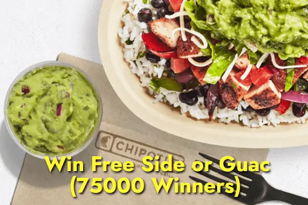 Chipotle No Quitters Day National Challenge Sweepstakes: Win Free Side Or Guac! (75000 Winners)