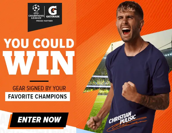 Gatorade UEFA Giveaway: Win Free Soccer Ball & More Signed by Christian Pulisic