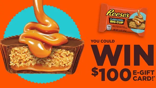 Hershey’s Reese’s Caramel Sweepstakes: Win Gift Cards worth up to $100 (296 Winners)