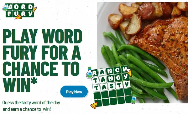 Hidden Valley Word Fury Game: Win a Culinary Adventure Every Month!