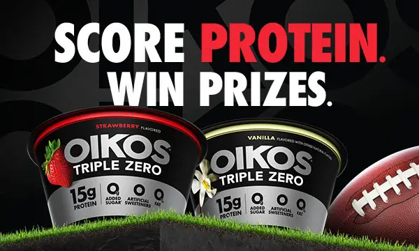 Snack Strong Oikos Instant Win Game: Win a Home Theater or Fanatics Gift Card (576 Winners)