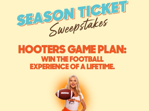 Hooters Big Game Sweepstakes: Win $3500 Stubhub Gift Card