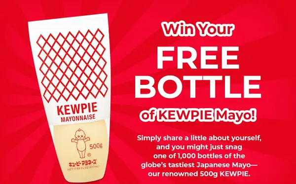 Kewpie Giveaway 2024: Win Free Bottle of Japanese Mayo (1,000 Prizes)