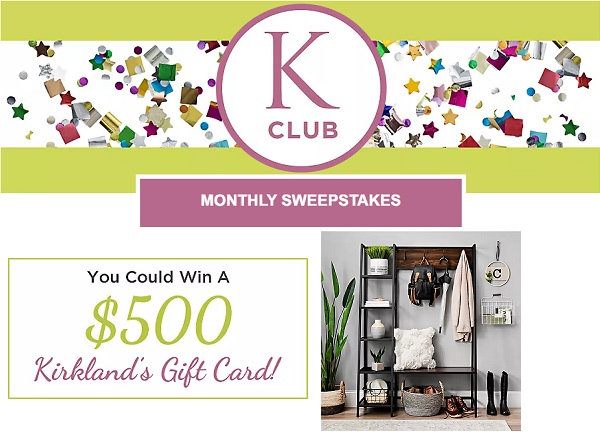 Win $500 Kirkland’s Home Gift Card Giveaway (Monthly Prizes)