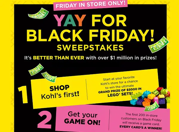Kohl's Black Friday Sweepstakes 2023: Win $1 Million+ Prizes