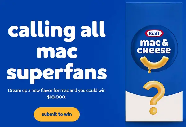 Kraft Mac & Cheese Super Fans Sweepstakes: Win $10000 Cash for Free! (2 Winners)