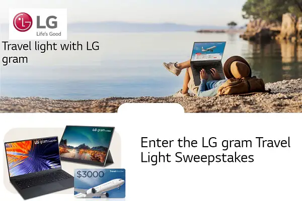 LG Gram & Trip Giveaway: Win $3,000 Travel Voucher, Free Laptop & Portable Monitor