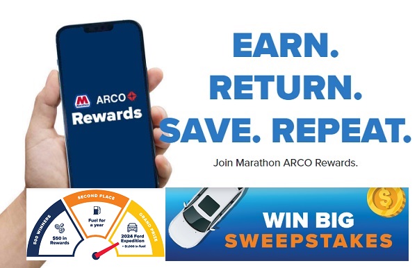 Marathon ARCO Rewards Sweepstakes: Win Ford Expedition SUV, Free Gas for a Year & More
