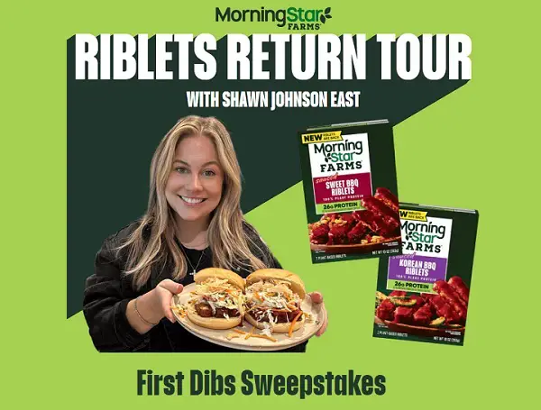 Morningstar Farms Riblets Sweepstakes: Win a Trip & Meal with Shawn Johnson East