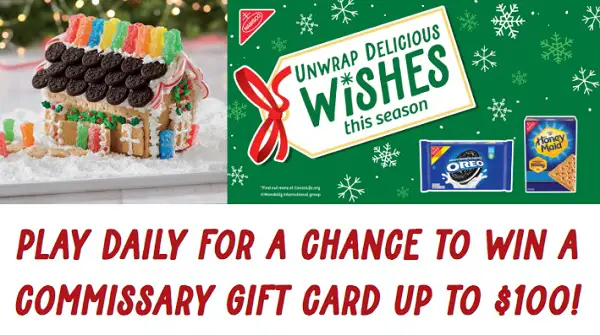 Nabisco Holiday Instant Win Game: Win Commissary Gift Card up to $100! (64 Winners)