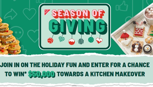 Nabisco Season of Giving Sweepstakes and Instant Win Game: Win $50000 Cash for Kitchen Makeover