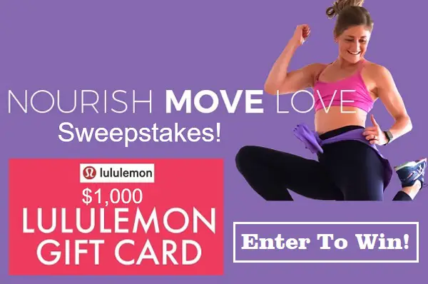 Nourish Move Love Free Home Workout Outfit Giveaway: Win a $1,000 Lululemon Gift Card