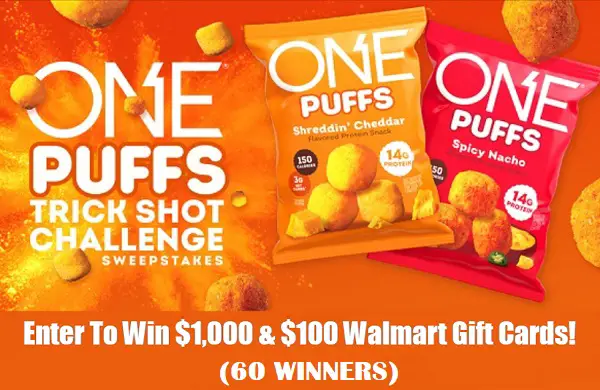 One Puffs Trick Shot Giveaway: Win Prepaid Cards of $1K, $100 Walmart Gift Cards & More