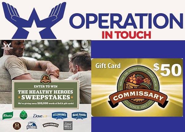 Operation in Touch Healthy Heroes Giveaway: Win $50 DeCA Gift Cards (400 Winners)