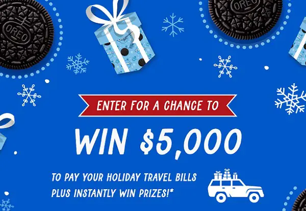 OREO Holiday Instant Win Game & Sweepstakes: Win $5000 to Pay Travel Bills