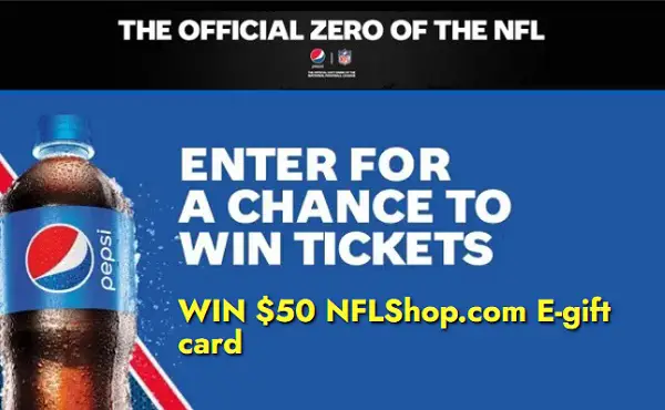 Pepsi Zero Sugar NFL Football Giveaway: Win Free Tickets or Gift Cards