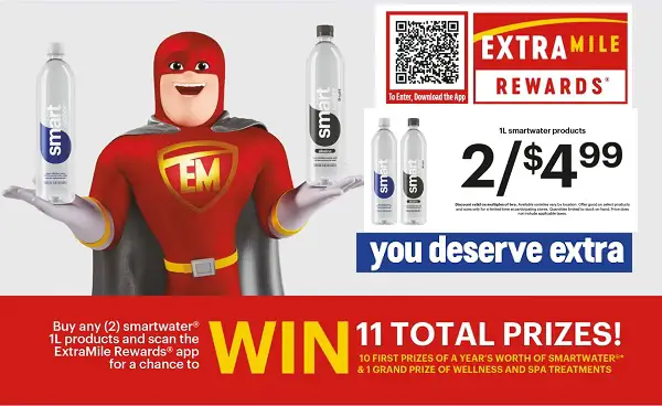 Reyes Coca-Cola Extramile Rewards Giveaway: Win $5,000 & a Year’s Supply of Free Smartwater