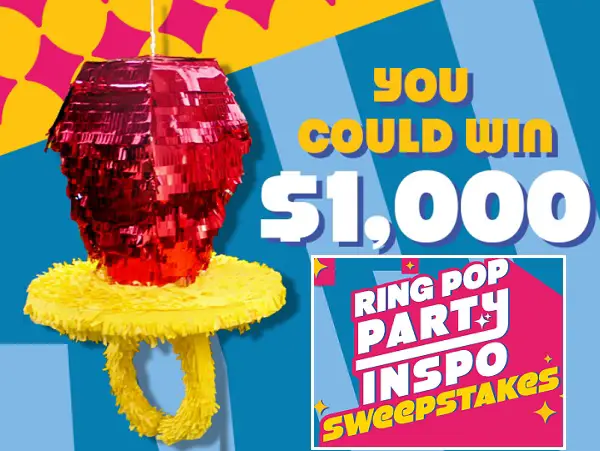 Ring Pop Party Giveaway: Win $1,000 Visa Gift Card & 1-Year Supply of Ring Pops