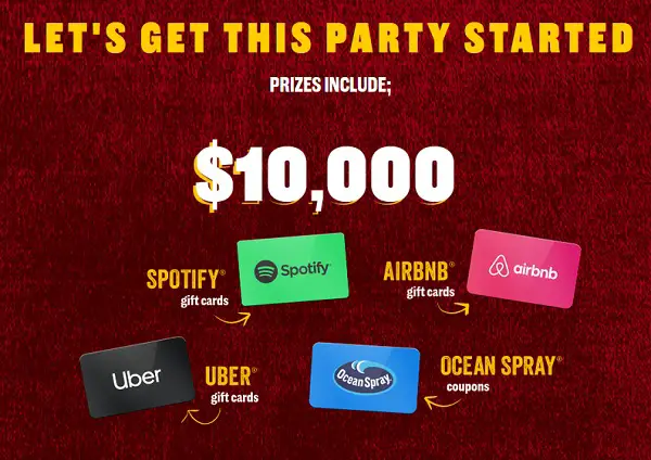 Ocean Spray Scan, Jiggle, Win Instant Win Game: Win $10000 Cash, Gift Cards or More! (10,401 Winners)
