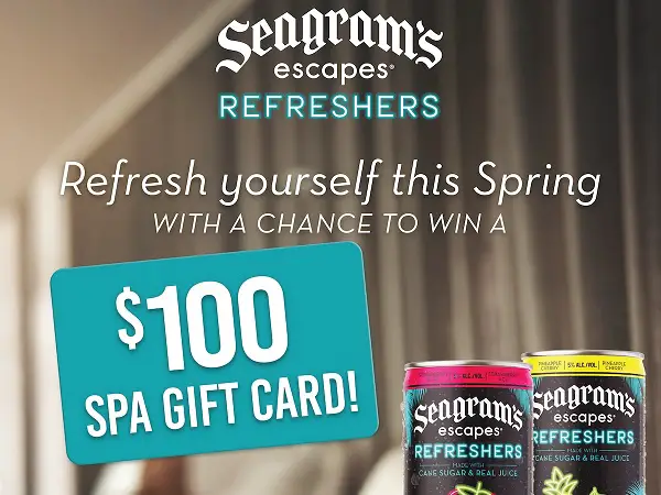Seagram's Escapes Refreshers Spa Sweepstakes: Win $100 Spa Gift Card (100 Winners)
