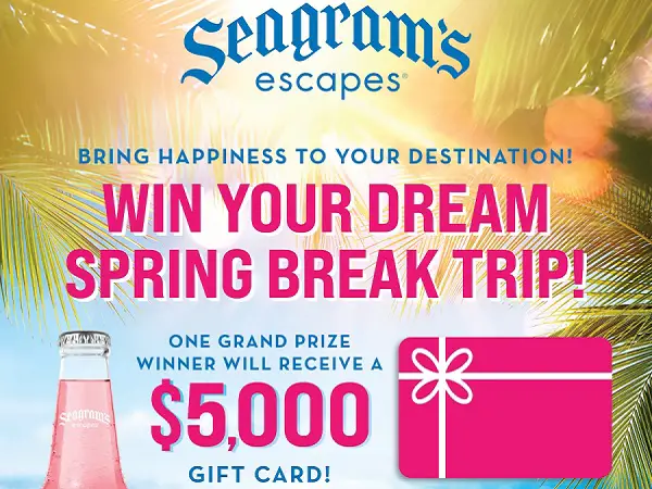Seagram’s Escapes Spring Break Sweepstakes: Win $5000 Gift Card for Spring Break
